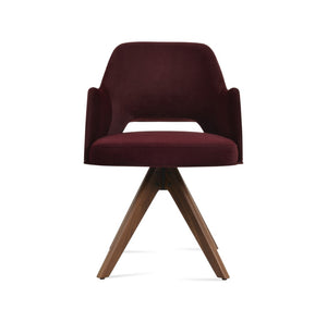 Soho Concept Marash Arm Pyramid Mw Stool - Stylish Dining Chair With Metal Base, Ergonomic Support & 10-year Guarantee Walnut  Soho-concept-dining-chair-04565