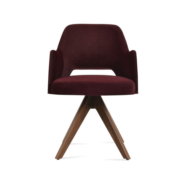 Soho Concept Marash Arm Pyramid Mw Stool - Stylish Dining Chair With Metal Base, Ergonomic Support & 10-year Guarantee Walnut  Soho-concept-dining-chair-04565