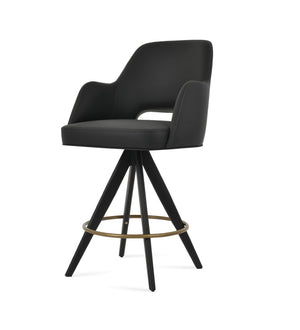 Soho Concept Marash Arm Barstools & Counterstools - Ergonomic Comfort, 10-year Guarantee, Modern Boucle Fabric Black,Brass  Soho-concept-dining-chair-08908