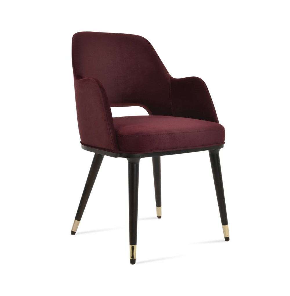 Soho Concept Marash Arm Pyramid Mw Stool - Stylish Dining Chair With Metal Base, Ergonomic Support & 10-year Guarantee Brass,Black  Soho-concept-dining-chair-04554