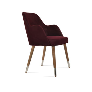 Soho Concept Marash Arm Pyramid Mw Stool - Stylish Dining Chair With Metal Base, Ergonomic Support & 10-year Guarantee Walnut,Chrome  Soho-concept-dining-chair-04537