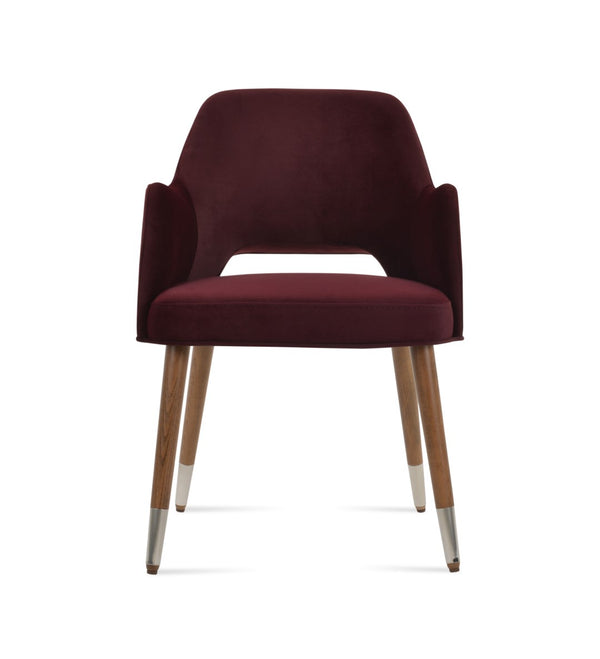 Soho Concept Marash Arm Pyramid Mw Stool - Stylish Dining Chair With Metal Base, Ergonomic Support & 10-year Guarantee Walnut,Chrome  Soho-concept-dining-chair-04537