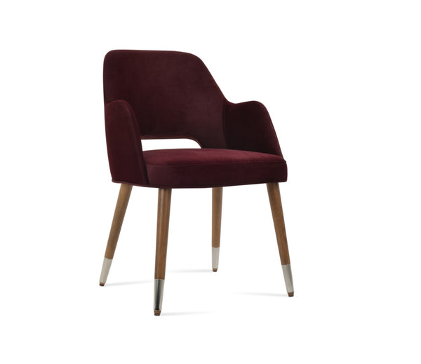 Soho Concept Marash Arm Pyramid Mw Stool - Stylish Dining Chair With Metal Base, Ergonomic Support & 10-year Guarantee Walnut,Chrome  Soho-concept-dining-chair-04537