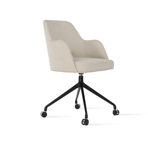 Soho Concept Marash Arm Office Chair - Ergonomic Design, Adjustable Height, Premium Fabrics & 10-year Guarantee! Black,White  Soho-concept-dining-chair-04549