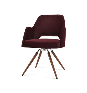 Soho Concept Marash Arm Pyramid Mw Stool - Stylish Dining Chair With Metal Base, Ergonomic Support & 10-year Guarantee Walnut,Chrome  Soho-concept-dining-chair-04540
