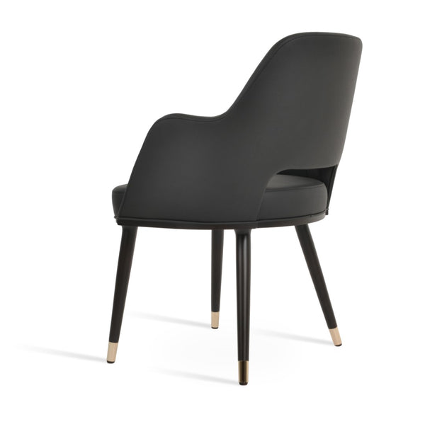 Soho Concept Marash Arm Pyramid Mw Stool - Luxurious Boucle & Wool Fabric, Ergonomic Design, 10-year Guarantee Brass,Black  Soho-concept-dining-chair-04546