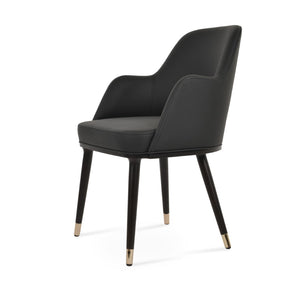 Soho Concept Marash Arm Pyramid Mw Stool - Luxurious Boucle & Wool Fabric, Ergonomic Design, 10-year Guarantee Brass,Black  Soho-concept-dining-chair-04546