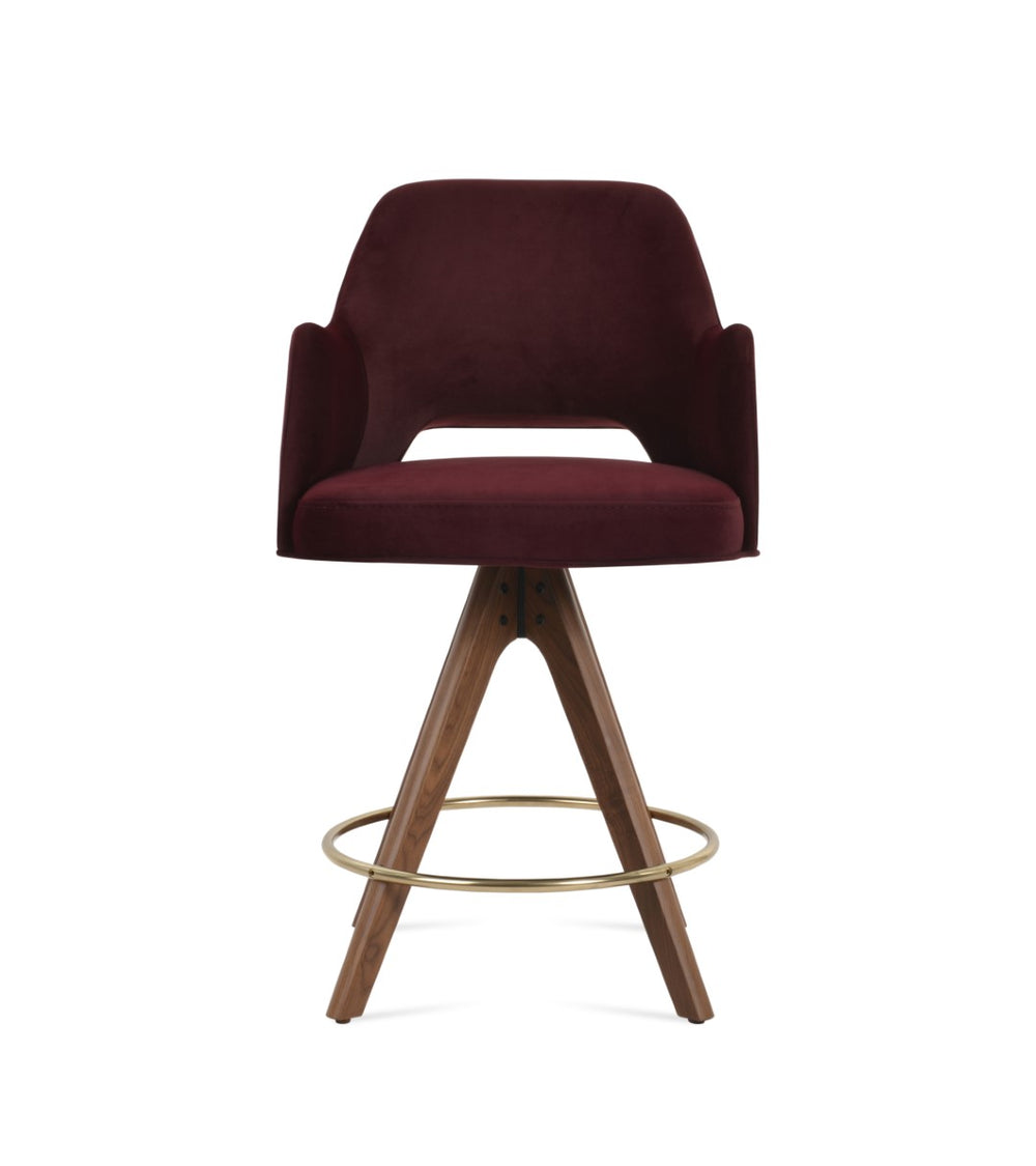 Soho Concept Marash Arm Barstools & Counterstools - Stylish Upholstery Options With 10-year Guarantee, Walnut & Gold Walnut,Gold  Soho-concept-dining-chair-06921