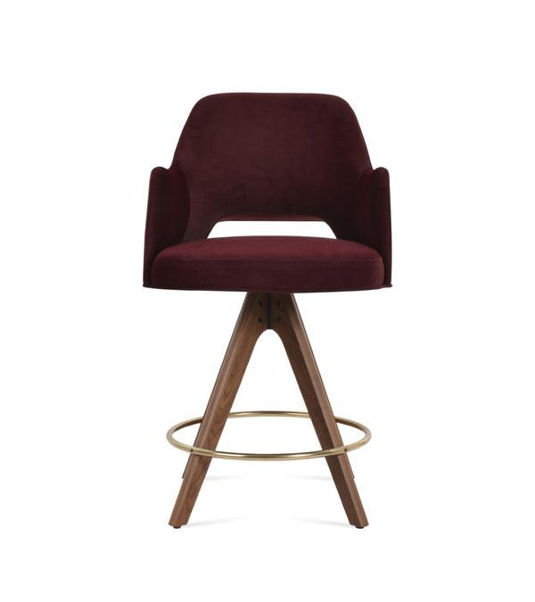Soho Concept Marash Arm Barstools & Counterstools - Stylish Upholstery Options With 10-year Guarantee, Walnut & Gold Walnut,Gold  Soho-concept-dining-chair-08903