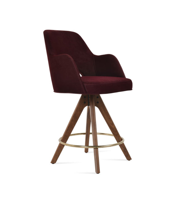 Soho Concept Marash Arm Barstools & Counterstools - Stylish Upholstery Options With 10-year Guarantee, Walnut & Gold Walnut,Gold  Soho-concept-dining-chair-06921