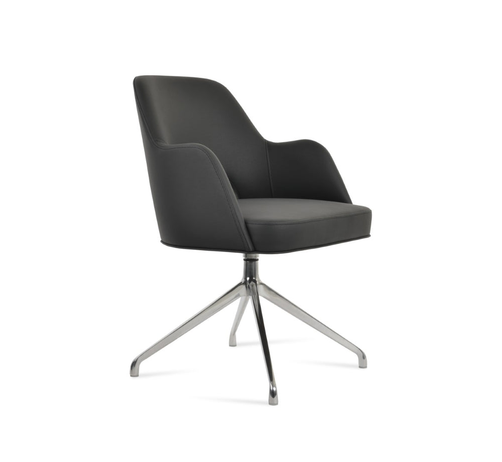 Soho Concept Marash Arm Office Chair - Adjustable Height, Boucle Or Wool Fabric, 10-year Guarantee, Elegant Design Black  Soho-concept-dining-chair-04552