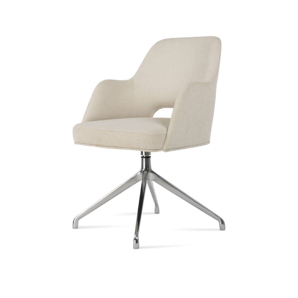 Soho Concept Marash Arm Office Chair - Ergonomic Design, Adjustable Height, Premium Fabrics & 10-year Guarantee! White  Soho-concept-dining-chair-04550