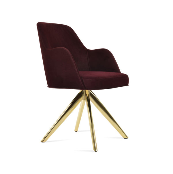 Soho Concept Marash Arm Pyramid Mw Stool - Stylish Dining Chair With Metal Base, Ergonomic Support & 10-year Guarantee Gold  Soho-concept-dining-chair-04560