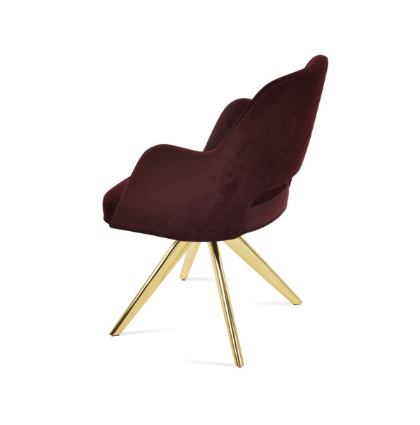Soho Concept Marash Arm Pyramid Mw Stool - Stylish Dining Chair With Metal Base, Ergonomic Support & 10-year Guarantee Gold  Soho-concept-dining-chair-04560