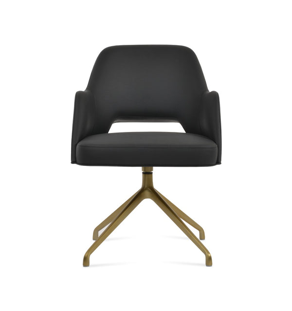 Soho Concept Marash Arm Pyramid Mw Stool - Stylish Dining Chair With Metal Base, Ergonomic Support & 10-year Guarantee Brass,Black  Soho-concept-dining-chair-04554