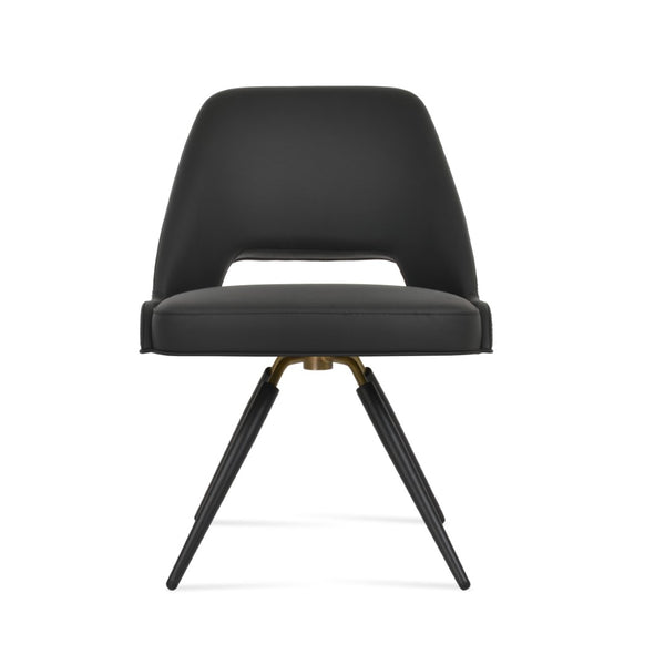 Soho Concept Marash Carot Swivel Dining Chair - Premium Boucle & Camira Wool, Ergonomic Design, 10-year Guarantee Black Swivel. Solid Metal Top Part Connected To Four Tubular Legs Soho-concept-dining-chair-04570