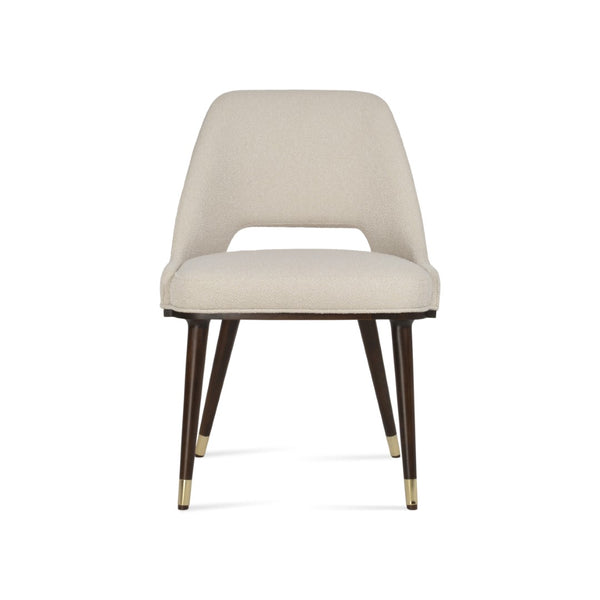 Soho Concept Marash Dining Armchair - Elegant Solid Beech Wood, Stylish Fabrics, 10-year Guarantee, Ergonomic Comfort Brass,White Solid Wood (Beech) Walnut Finished Metal Ring Soho-concept-dining-chair-04585