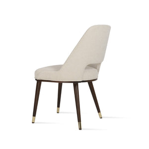 Soho Concept Marash Dining Armchair - Elegant Solid Beech Wood, Stylish Fabrics, 10-year Guarantee, Ergonomic Comfort Brass,White Solid Wood (Beech) Walnut Finished Metal Ring Soho-concept-dining-chair-04586