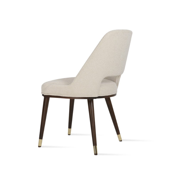 Soho Concept Marash Dining Armchair - Elegant Solid Beech Wood, Stylish Fabrics, 10-year Guarantee, Ergonomic Comfort Brass,White Solid Wood (Beech) Walnut Finished Metal Ring Soho-concept-dining-chair-04586