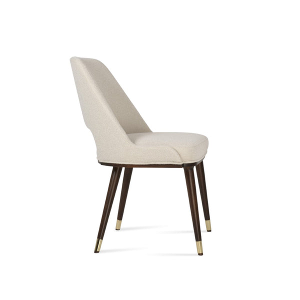 Soho Concept Marash Dining Armchair - Elegant Solid Beech Wood, Stylish Fabrics, 10-year Guarantee, Ergonomic Comfort Brass,White Solid Wood (Beech) Walnut Finished Metal Ring Soho-concept-dining-chair-04585