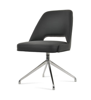 Soho Concept Marash Spider Swivel Dining Chair - Ergonomic Design, Stylish Boucle & Wool Fabrics, 10-year Warranty Black  Soho-concept-dining-chair-04601