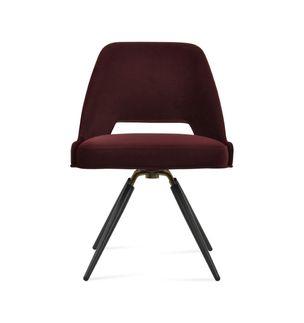 Soho Concept Marash Carot Swivel Dining Chair - Ergonomic Design, Luxury Fabrics, 10-year Guarantee & Style Options Walnut,Grey Swivel. Solid Metal Top Part Connected To Four Tubular Legs Soho-concept-dining-chair-04575