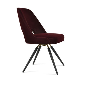 Soho Concept Marash Carot Swivel Dining Chair - Ergonomic Design, Luxury Fabrics, 10-year Guarantee & Style Options Black,Brass Swivel. Solid Metal Top Part Connected To Four Tubular Legs Soho-concept-dining-chair-04573