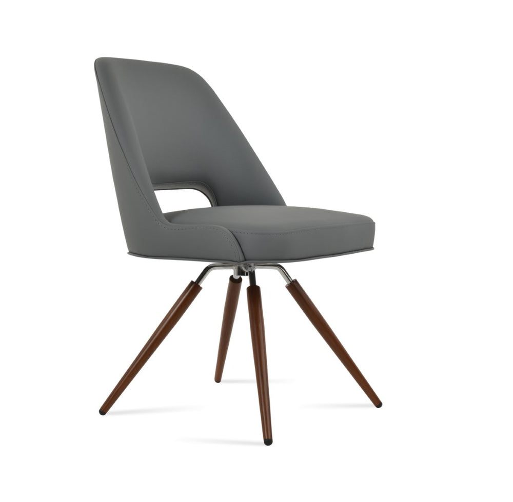 Soho Concept Marash Carot Swivel Dining Chair - Ergonomic Design, Luxury Fabrics, 10-year Guarantee & Style Options Walnut,Grey Swivel. Solid Metal Top Part Connected To Four Tubular Legs Soho-concept-dining-chair-04575