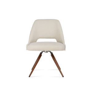 Soho Concept Marash Carot Swivel Dining Chair - Ergonomic Design, Luxury Fabrics, 10-year Guarantee & Style Options Walnut,White Swivel. Solid Metal Top Part Connected To Four Tubular Legs Soho-concept-dining-chair-04572