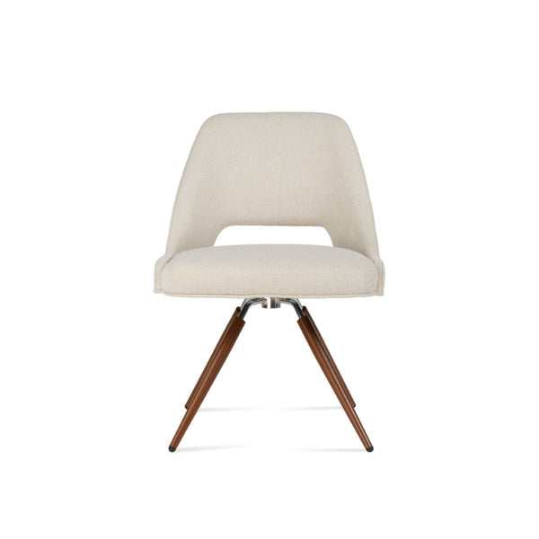 Soho Concept Marash Carot Swivel Dining Chair - Ergonomic Design, Luxury Fabrics, 10-year Guarantee & Style Options Walnut,White Swivel. Solid Metal Top Part Connected To Four Tubular Legs Soho-concept-dining-chair-04572