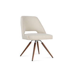 Soho Concept Marash Carot Swivel Dining Chair - Ergonomic Design, Luxury Fabrics, 10-year Guarantee & Style Options Walnut,White Swivel. Solid Metal Top Part Connected To Four Tubular Legs Soho-concept-dining-chair-04572