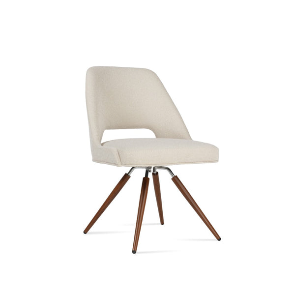 Soho Concept Marash Carot Swivel Dining Chair - Ergonomic Design, Luxury Fabrics, 10-year Guarantee & Style Options Walnut,White Swivel. Solid Metal Top Part Connected To Four Tubular Legs Soho-concept-dining-chair-04572