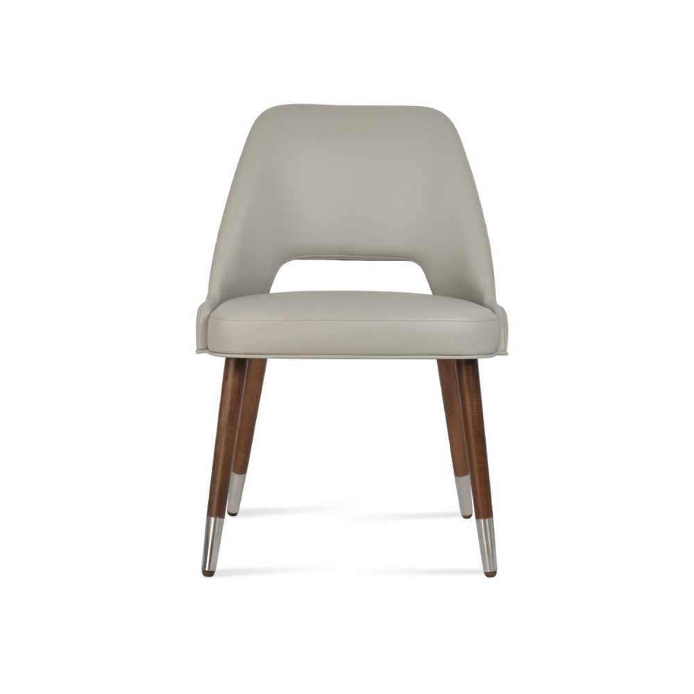 Soho Concept Marash Dining Armchair - Elegant Ergonomic Seating In Boucle & Wool With 10-year Guarantee, Walnut Finish Walnut,Chrome,Light Grey Solid Wood (Beech) Walnut Finished Metal Ring Soho-concept-dining-chair-04580