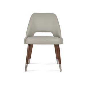 Soho Concept Marash Dining Armchair - Elegant Ergonomic Seating In Boucle & Wool With 10-year Guarantee, Walnut Finish Walnut,Chrome,Light Grey Solid Wood (Beech) Walnut Finished Metal Ring Soho-concept-dining-chair-04580