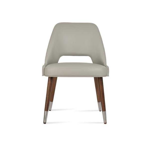 Soho Concept Marash Dining Armchair - Elegant Ergonomic Seating In Boucle & Wool With 10-year Guarantee, Walnut Finish Walnut,Chrome,Light Grey Solid Wood (Beech) Walnut Finished Metal Ring Soho-concept-dining-chair-04580