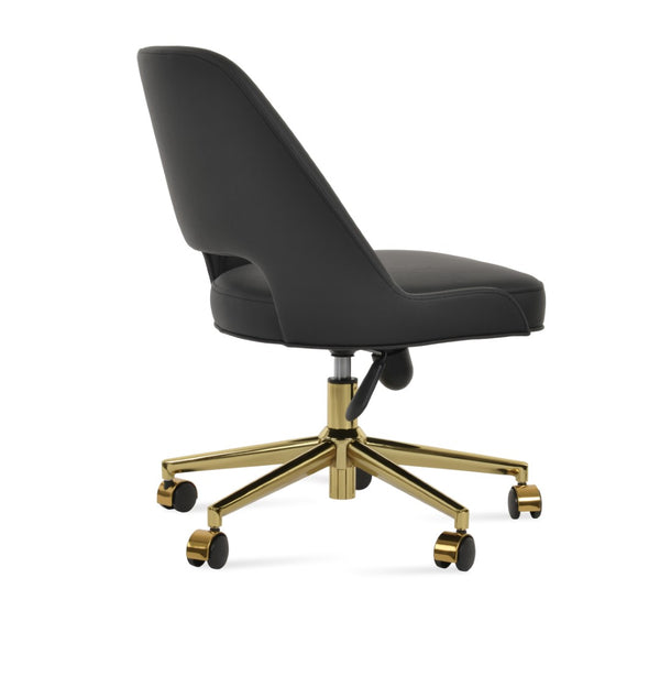 Soho Concept Marash Office Leatherette Chair With Metal Base - 10-year Guarantee, Stylish Comfort In Gold & Grey Gold,Black  Soho-concept-dining-chair-12711
