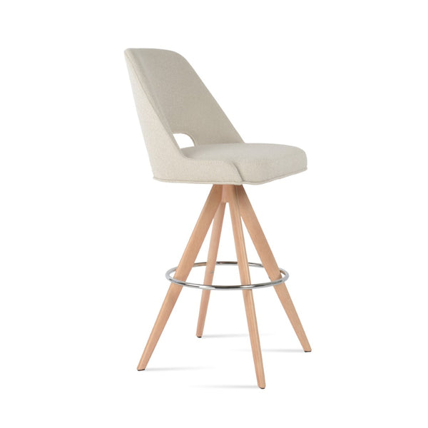 Soho Concept Marash Pyramid Barstools & Counterstools - Ergonomic Design With 10-year Guarantee, Premium Fabrics Natural,White  Soho-concept-dining-chair-06920