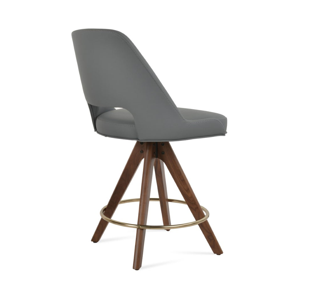 Soho Concept Marash Pyramid Barstools & Counterstools - Ergonomic Design With 10-year Guarantee, Premium Fabrics Walnut,Grey  Soho-concept-dining-chair-08900