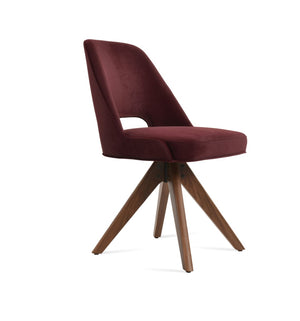 Soho Concept Marash Pyramid Wood Dining Chair - Luxurious Upholstery In Boucle, Velvet, Or Camira | 10-year Guarantee Walnut  Soho-concept-dining-chair-04594