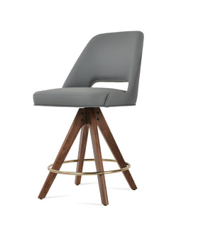 Soho Concept Marash Pyramid Barstools & Counterstools - Ergonomic Design With 10-year Guarantee, Premium Fabrics Walnut,Grey  Soho-concept-dining-chair-08900