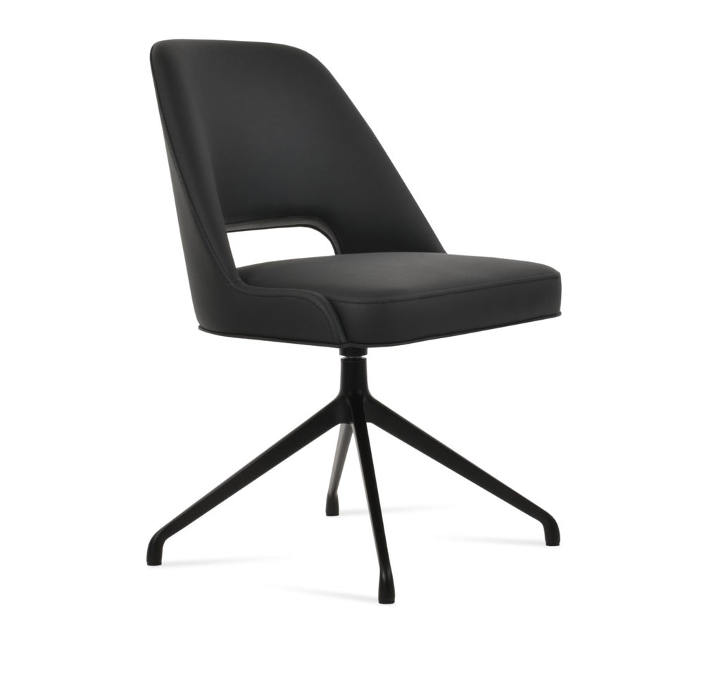 Soho Concept Marash Spider Swivel Dining Chair - Ergonomic Design, Stylish Boucle & Wool Fabrics, 10-year Warranty Black  Soho-concept-dining-chair-04602