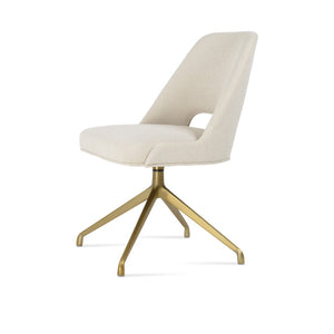 Soho Concept Marash Spider Swivel Dining Chair – Ergonomic Design, Stylish Fabrics & 10-year Guarantee, Modern Comfort Brass,White  Soho-concept-dining-chair-04599