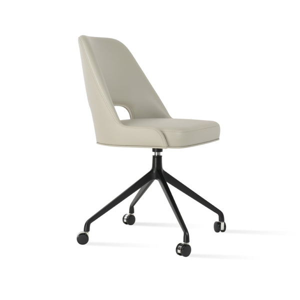 Soho Concept Marash Spider Swivel Dining Chair – Ergonomic Design, Stylish Fabrics & 10-year Guarantee, Modern Comfort Black,Light Grey  Soho-concept-dining-chair-04598