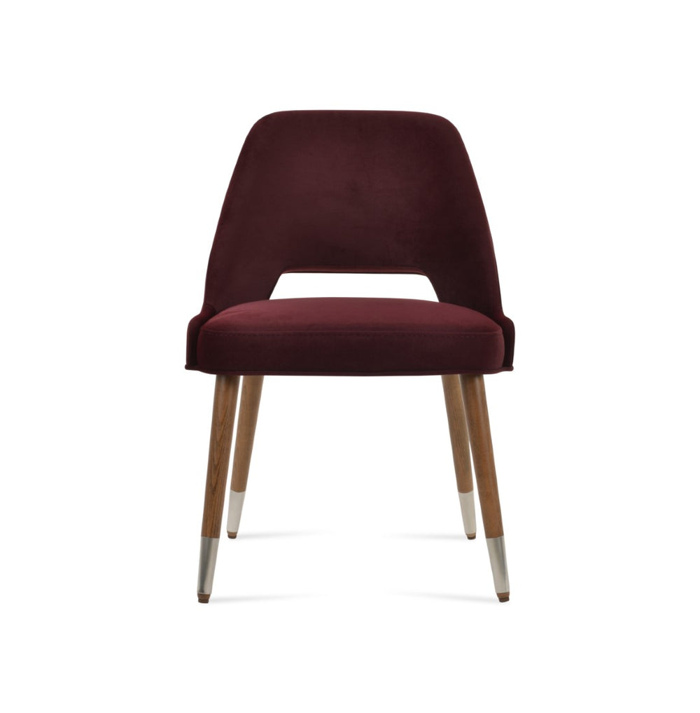 Soho Concept Marash Wood Metal Ring Dining Chair - Luxurious Fabrics, 10-year Guarantee, Ergonomic Comfort Walnut,Chrome Solid Wood (Beech) Walnut Finished Metal Ring Soho-concept-dining-chair-04616