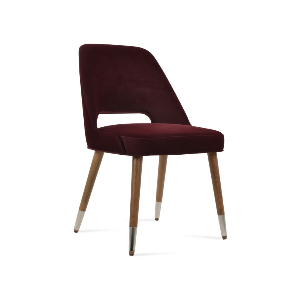 Soho Concept Marash Wood Metal Ring Dining Chair - Luxurious Fabrics, 10-year Guarantee, Ergonomic Comfort Walnut,Chrome Solid Wood (Beech) Walnut Finished Metal Ring Soho-concept-dining-chair-04616
