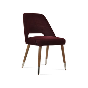 Soho Concept Marash Wood Metal Ring Dining Chair - Luxurious Fabrics, 10-year Guarantee, Ergonomic Comfort Walnut,Chrome Solid Wood (Beech) Walnut Finished Metal Ring Soho-concept-dining-chair-04616