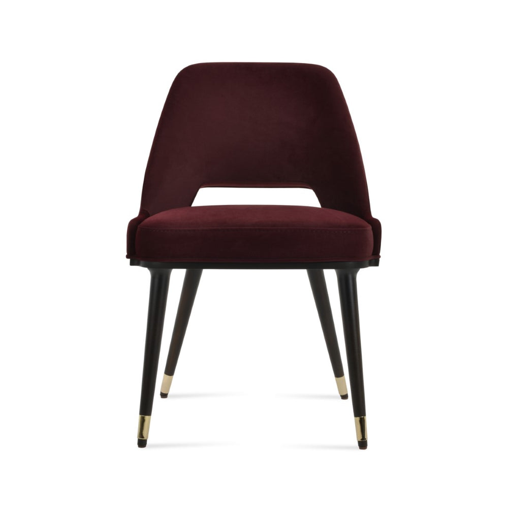Soho Concept Marash Dining Chair Collection: Elegant Wood & Brass Design, Luxurious Fabrics, 10-year Guarantee! Gold Solid Wood (Beech) Wenge Finished Brass Ring Soho-concept-dining-chair-04615
