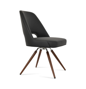 Soho Concept Marash Carot Swivel Dining Chair - Ergonomic Design, Luxury Fabrics, 10-year Guarantee & Style Options Walnut,Black Swivel. Solid Metal Top Part Connected To Four Tubular Legs Soho-concept-dining-chair-04574