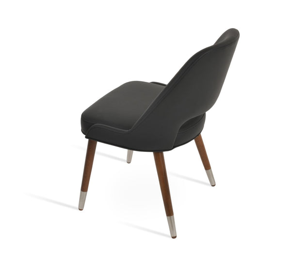 Soho Concept Marash Dining Armchair - Elegant Solid Beech Wood, Stylish Fabrics, 10-year Guarantee, Ergonomic Comfort Walnut,Black Solid Wood (Beech) Walnut Finished Metal Ring Soho-concept-dining-chair-04583