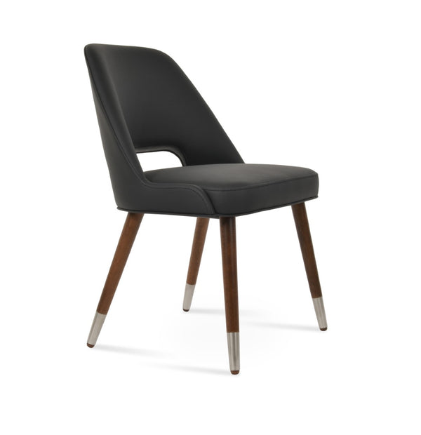 Soho Concept Marash Dining Armchair - Elegant Solid Beech Wood, Stylish Fabrics, 10-year Guarantee, Ergonomic Comfort Walnut,Black Solid Wood (Beech) Walnut Finished Metal Ring Soho-concept-dining-chair-04583